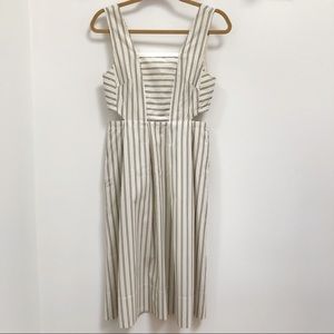 Madewell striped cutout midi dress
